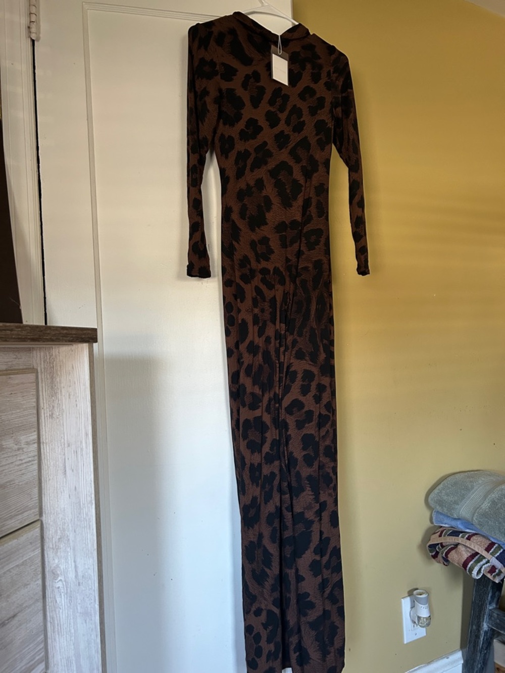 Naked Wardrobe  Brown and Black Leopard Print Jumpsuit - Picture 2 of 2